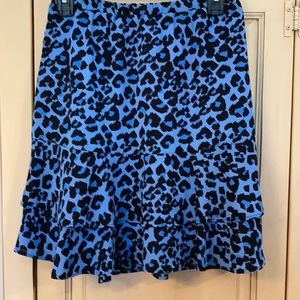 Banana Republic XS blue leopard skirt New with Tags